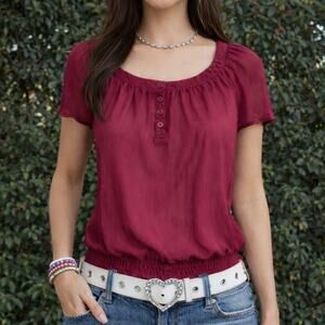 Max Love Silk Blend Sheer Top Women’s Small Pink Y2K